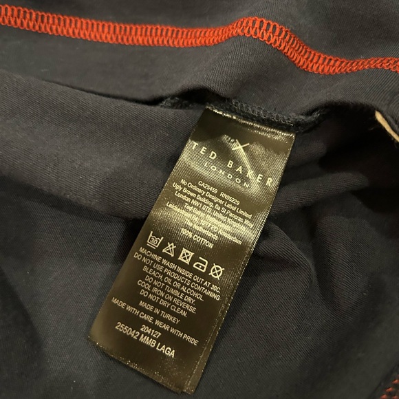 Ted Baker London Blue Red Stitch Long Sleeve Tee Size 7 - Picture 2 of 5